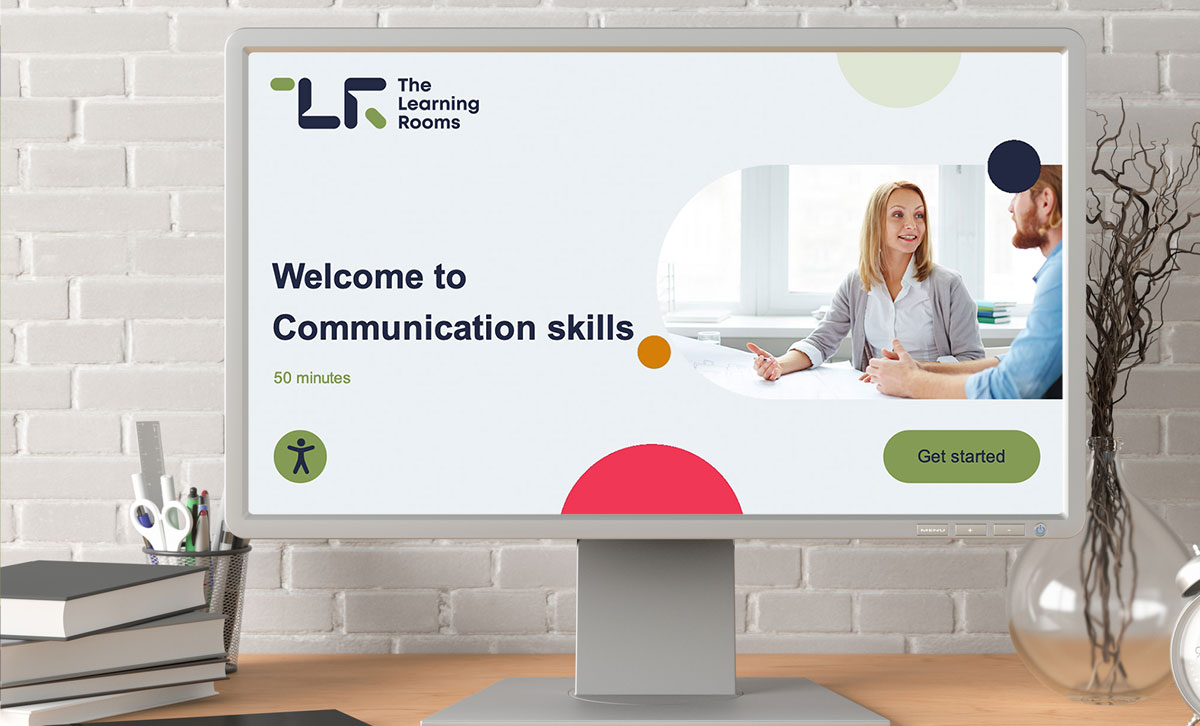 Screenshot showing the title slide of Communication Skills online course. Screenshot showing the title slide of Communication Skills online course.
