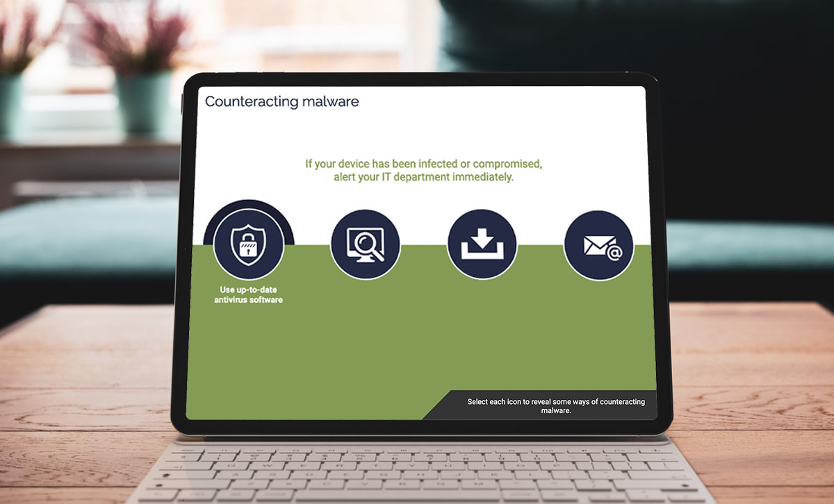 Screenshot showing Counteracting malware slide. Screenshot showing Counteracting malware slide.