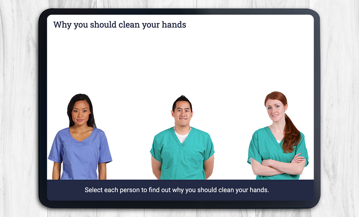 Screenshot showing Why you should clean your hands slide. Screenshot showing Why you should clean your hands slide.