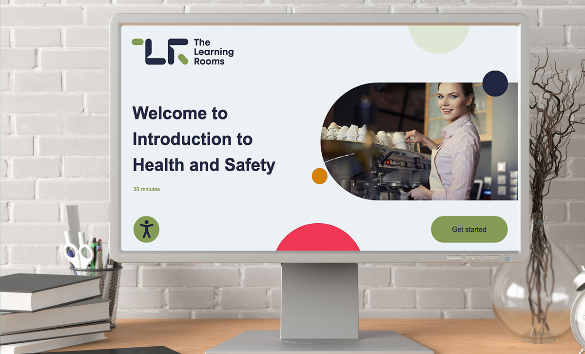 Screenshot showing the title slide of Introduction to Health & Safety online course. Screenshot showing the title slide of Introduction to Health & Safety online course.