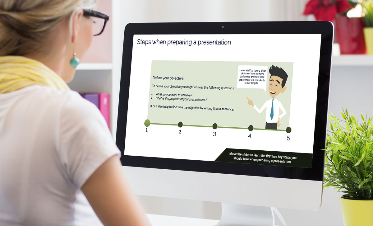 Screenshot showing Steps when preparing a presentation slide. Screenshot showing Steps when preparing a presentation slide.