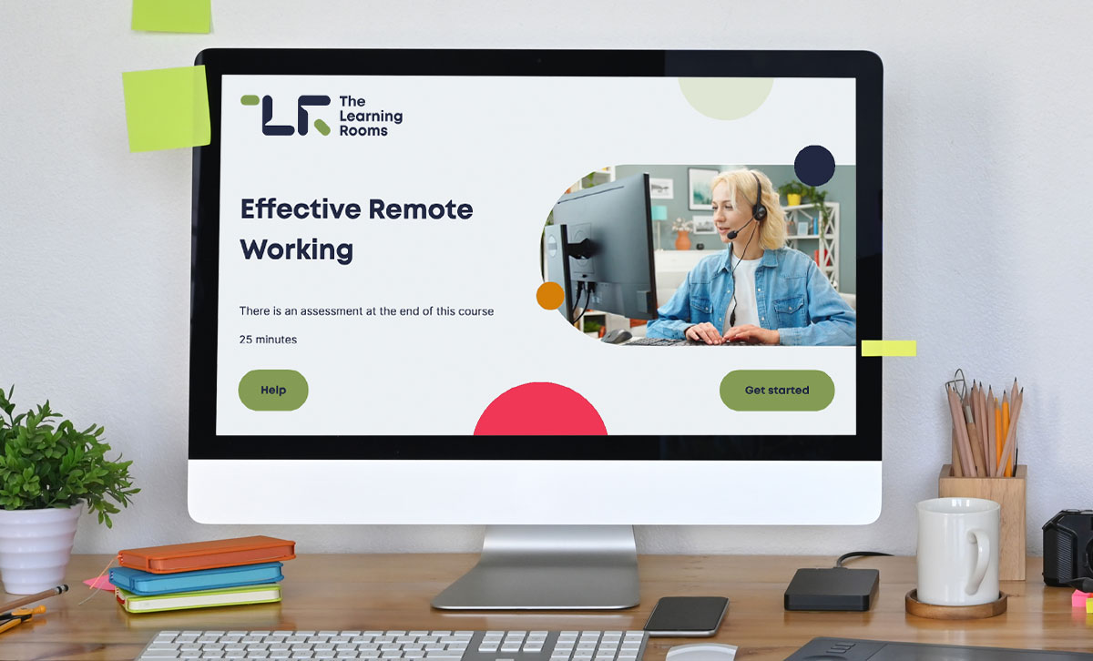 Screenshot showing the title slide of Effective Remote Working online course. Screenshot showing the title slide of Effective Remote Working online course.