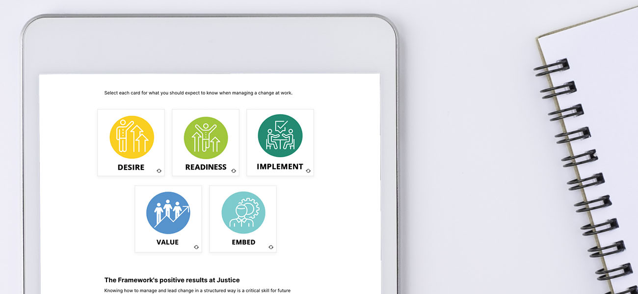 Screenshot Of Department Of Justice Change Management ELearning Course