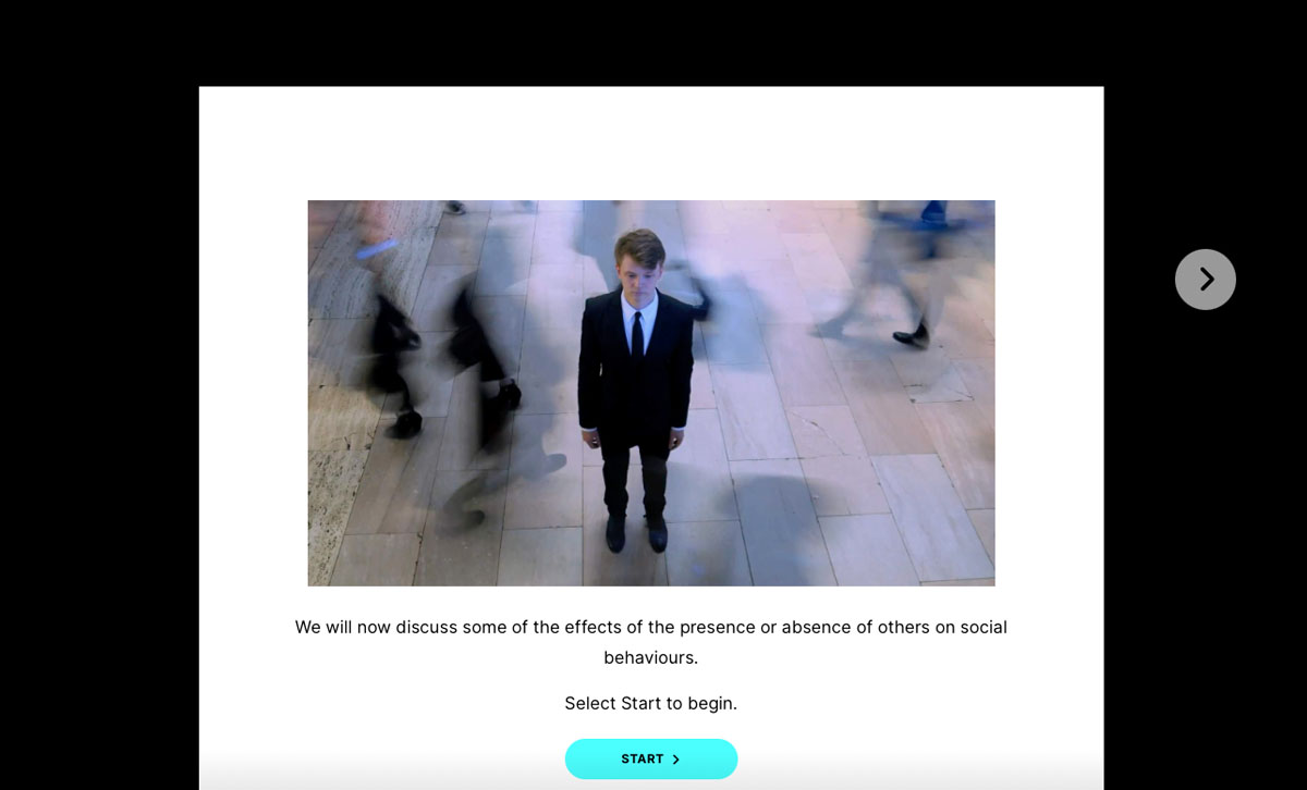 Screenshot showing interactive learning from Building Resilience eLearning course.