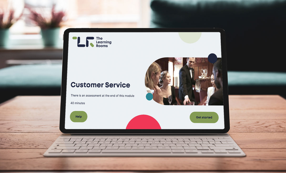 Screenshot showing the title slide of Customer Service online course. Screenshot showing the title slide of Customer Service online course.
