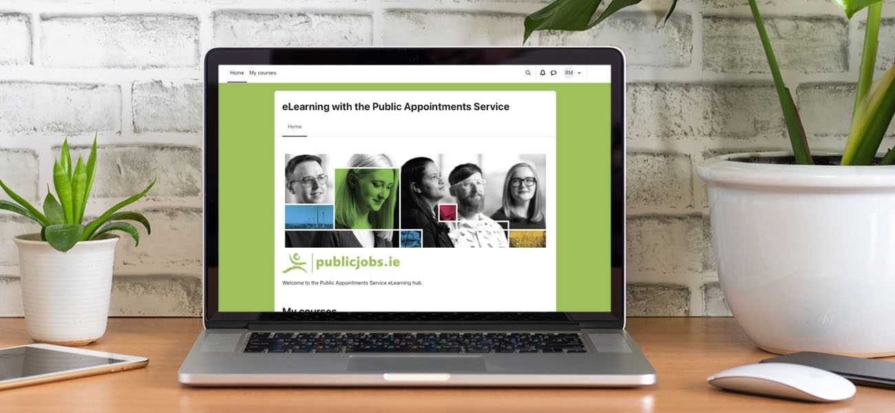 Screenshot: PublicJobs Moodle LMS