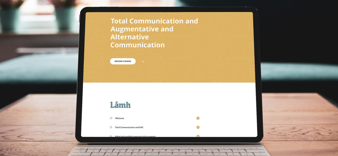 Screenshot: Teaching The Lámh Manual Sign System