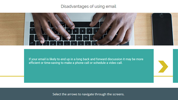 Using Email Effectively eLearning course screenshot