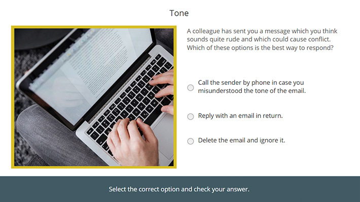 Using Email Effectively eLearning course screenshot