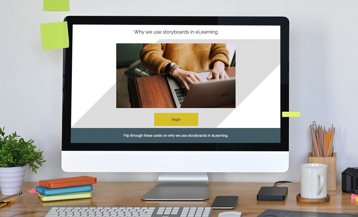 Screenshot showing why we use storyboards in eLearning slide from Instructional Design online course.
