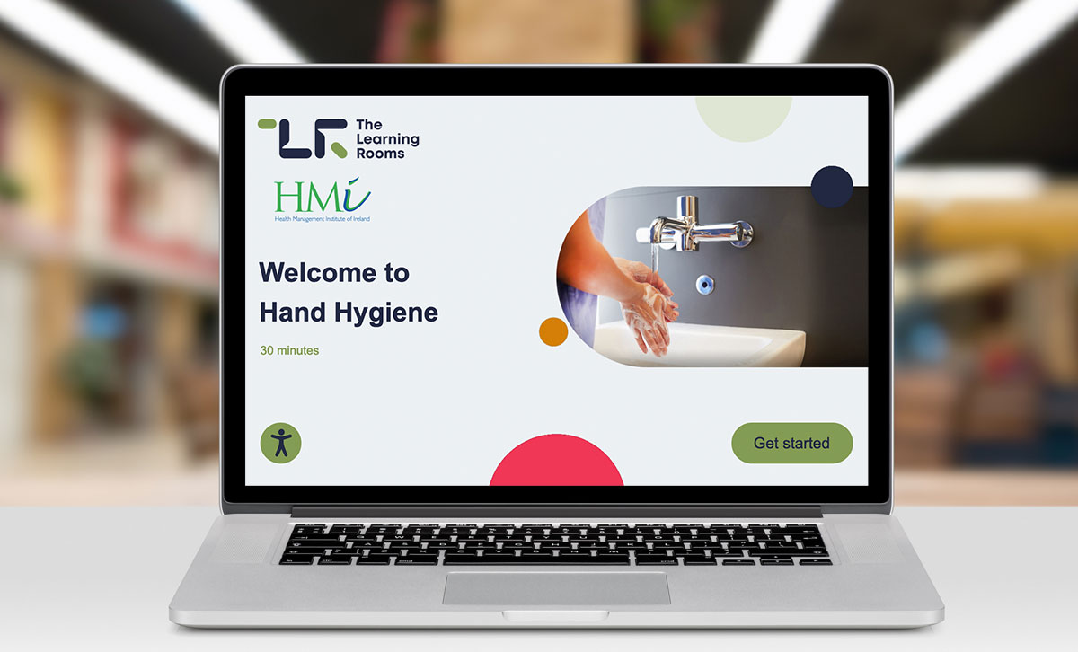 Screenshot showing the title slide of Hand Hygiene online course.