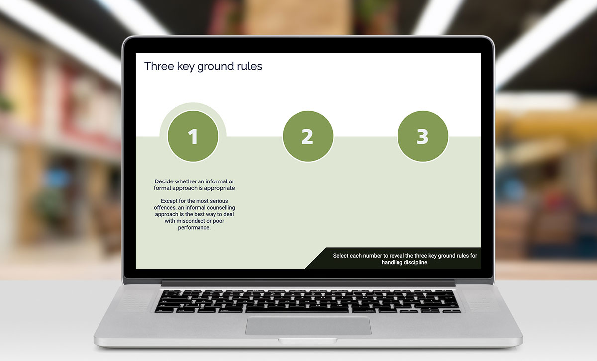 Screenshot showing Three key ground rules of discipline slide.