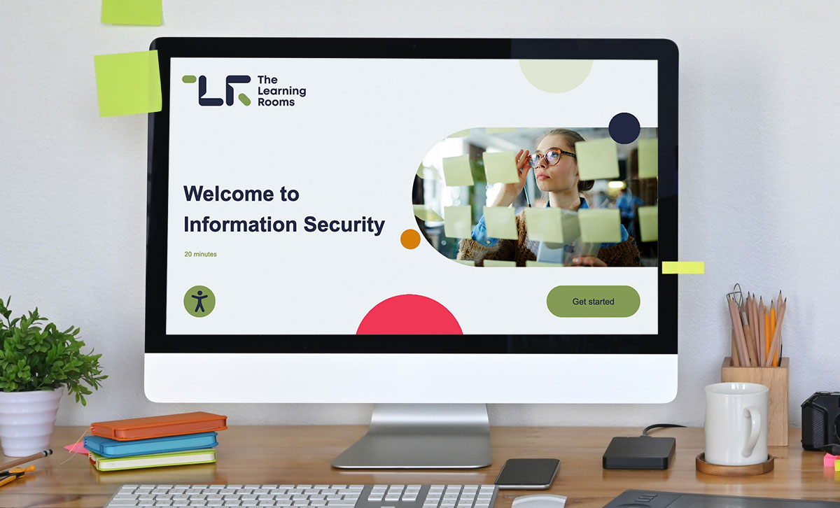 Screenshot showing the title slide of Information Security online course.