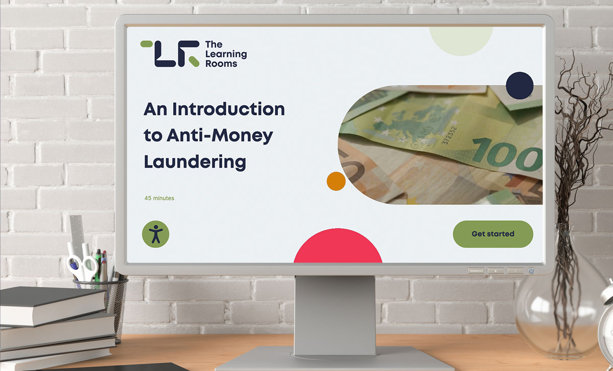 Screenshot showing the title slide of An Introduction to Anti-Money Laundering online course.